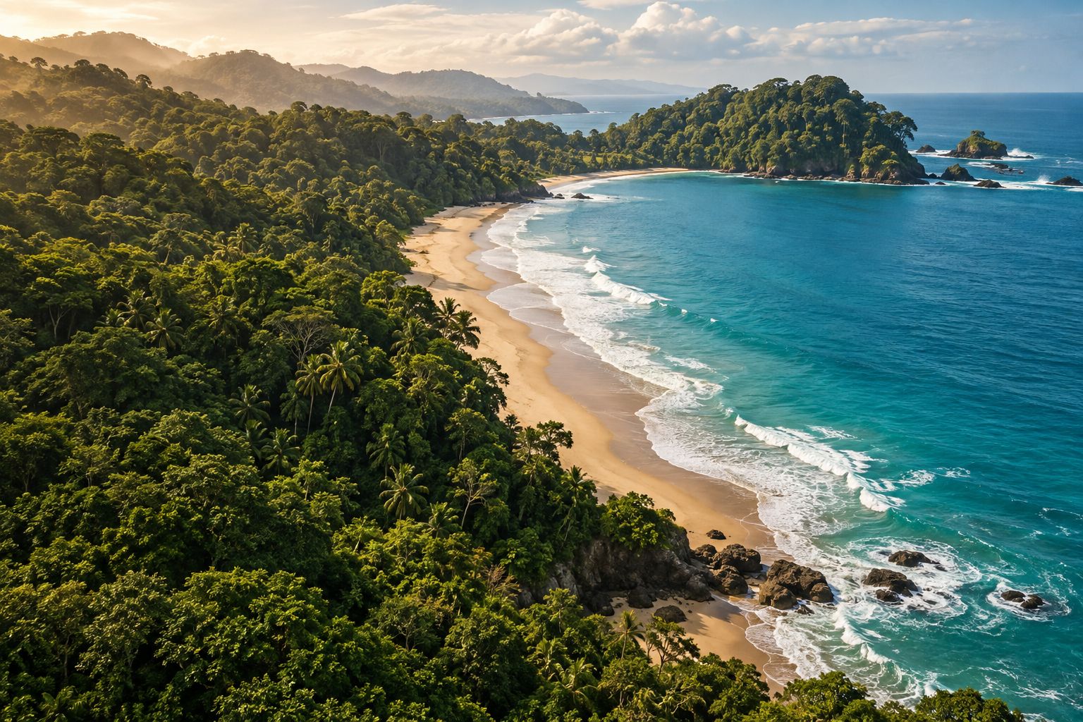 Emerald rainforest meets the turquoise Pacific coast — an illustrative Costa Rica landscape