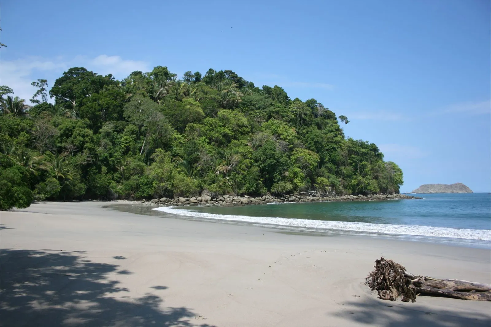 Playa Espadilla Sur, with forested headland and calm surf, Manuel Antonio